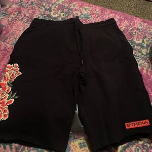 Ethika Men’s Raw Edge Shorts Floral Drawstring